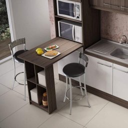 Banqueta Alta em Aço para Cozinha com Encosto - 2