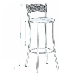 Banqueta Alta em Aço para Cozinha com Encosto - 3