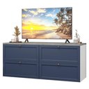 Ver imagem 2 de Rack para Tv até 70 Polegadas 160cm 4 Gavetas Vik Madesa 04 Branco-azul