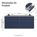 Ver imagem 3 de Rack para Tv até 70 Polegadas 160cm 4 Gavetas Vik Madesa 04 Branco-azul