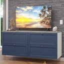 Ver imagem 1 de Rack para Tv até 70 Polegadas 160cm 4 Gavetas Vik Madesa 04 Branco-azul