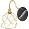 2 Luminárias Arandela Parede Aramada Cálice Industrial Retro + Lâmpadas Led Dourado - 5