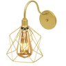 2 Luminárias Arandela Parede Aramada Cálice Industrial Retro + Lâmpadas Led Dourado - 3