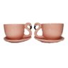 Par Caneca Consumê Flamingo em Porcelana Rosa para Servir Sopa - 9