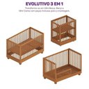 Ver imagem 7 de Conjunto Berço e Cômoda em Madeira Maciça Baby Orbi Casatema MadeiraOriginals Marrom/Canela