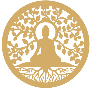 Mandala Buda - Mdf - Cru - Quadro Adesivo - 30cm