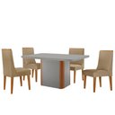 Ver imagem 2 de Mesa de Jantar Isadora 120cm Tampo Mdf Vidro com 4 Cadeiras Lisboa
