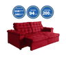Sofá New Austrália 2 Metros Retrátil Reclinável Suede Vermelho – Sofá na Web - 3