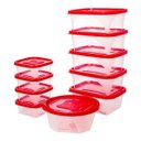 Ver imagem 1 de Jogo C/10 Potes Plástico Mantimentos/Alimentos Tampa Barato