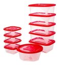 Ver imagem 1 de Jogo C/10 Potes Plástico Mantimentos/Alimentos Tampa Barato