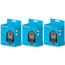 Mouse Classic Box Óptico Full Black USB Multilaser 3 Unidade - 5