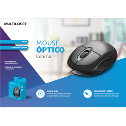 Mouse Classic Box Óptico Full Black USB Multilaser 3 Unidade - 4