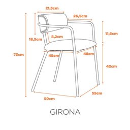 Cadeira Girona Base Preta - Tecido Grafite - 2