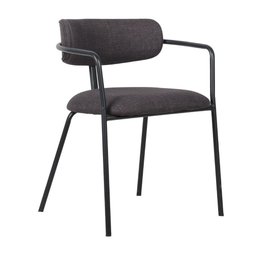 Cadeira Girona Base Preta - Tecido Grafite - 1