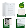 Cômoda 2 Portas 5 Gavetas 100% MDF Diana ACP Móveis - 5