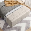 Ver imagem 1 de Puff Decorativo Living Sala de Estar 160 cm Roma W01 Linho Cru - Lyam Lyam Decor