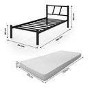 Ver imagem 4 de Cama Solteiro Ferro Bruna 100% Aço Industrial Reforçada com Colchão Resistente para Quartos - Preto