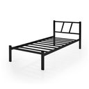Ver imagem 2 de Cama Solteiro Ferro Bruna 100% Aço Industrial Reforçada com Colchão Resistente para Quartos - Preto
