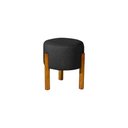 Ver imagem 1 de Puff Luxo Redondo com Pés de Madeira Conforto e Sofisticação - Preto