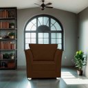 Ver imagem 3 de Poltrona Decorativa para Sala e Quarto Lisboa Suede Marrom Rv Decora