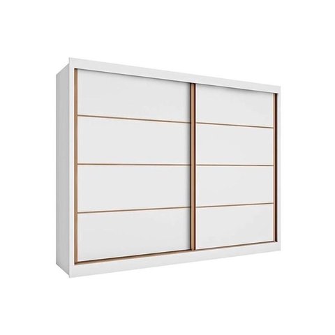 Guarda Roupas 2 Portas de Correr Sevilha C/ de Correr e 6 Gavetas Branco-europa