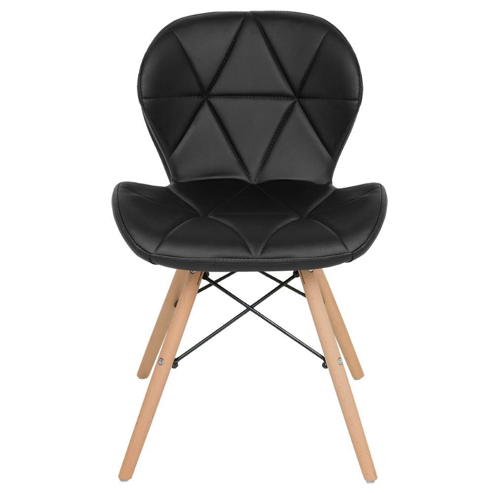 Cadeira estofada Charles Eames Eiffel Slim Wood confort Preto - 3