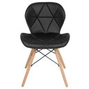 Ver imagem 3 de Cadeira Estofada Charles Eames Eiffel Slim Wood Confort Preto