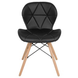 Cadeira Estofada Charles Eames Eiffel Slim Wood Confort Preto - 3