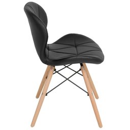 Cadeira Estofada Charles Eames Eiffel Slim Wood Confort Preto - 2