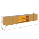 Ver imagem 3 de Rack TV Bancada 243cm 4 Portas Pé Metálicos com LED Jasmine C04 - D'Rossi