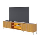 Ver imagem 2 de Rack TV Bancada 243cm 4 Portas Pé Metálicos com LED Jasmine C04 - D'Rossi
