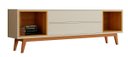 Ver imagem 1 de Rack para TV Delux 180cm Off White com Nature - Móveisaqui