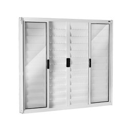Veneziana de Alumínio Branca 6 Folhas 100x120cm sem Grade Atlântica - 1