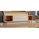 Ver imagem 2 de Rack para TV Delux 2.2 Off White com Nature - Móveisaqui