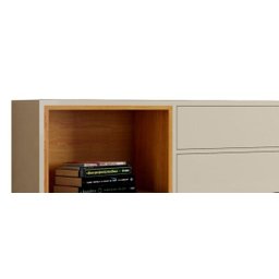 Rack para TV Delux 2.2 Off White com Nature - Móveisaqui - 3