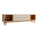 Ver imagem 1 de Rack para TV Delux 2.2 Off White com Nature - Móveisaqui