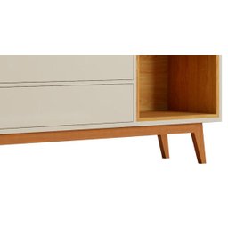 Rack para TV Delux 2.2 Off White com Nature - Móveisaqui - 4