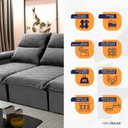 Ver imagem 3 de Sofá Retrátil Reclinável Paris 230cm Suede Velut com Molas no Assento - King House