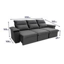 Ver imagem 4 de Sofá Retrátil Reclinável Paris 230cm Suede Velut com Molas no Assento - King House