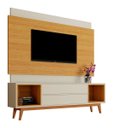 Ver imagem 1 de Rack com Painel Delux 180cm Off White com Nature - Móveisaqui