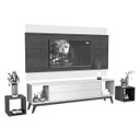Ver imagem 3 de Rack com Painel Delux 180cm com Led Off White com Nature - Móveisaqui