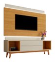 Ver imagem 1 de Rack com Painel Delux 180cm com Led Off White com Nature - Móveisaqui