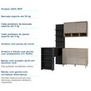 Ver imagem 7 de Cozinha Completa 4 Peças com Bancada Mesa Gourmet Armário Aéreo e Balcão de Pia Mel Luciane Móveis