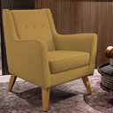Ver imagem 2 de Poltrona Decorativa com Pés de Madeira Taroba D02 Veludo Mostarda B-260 - Lyam Decor