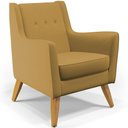 Ver imagem 1 de Poltrona Decorativa com Pés de Madeira Taroba D02 Veludo Mostarda B-260 - Lyam Decor