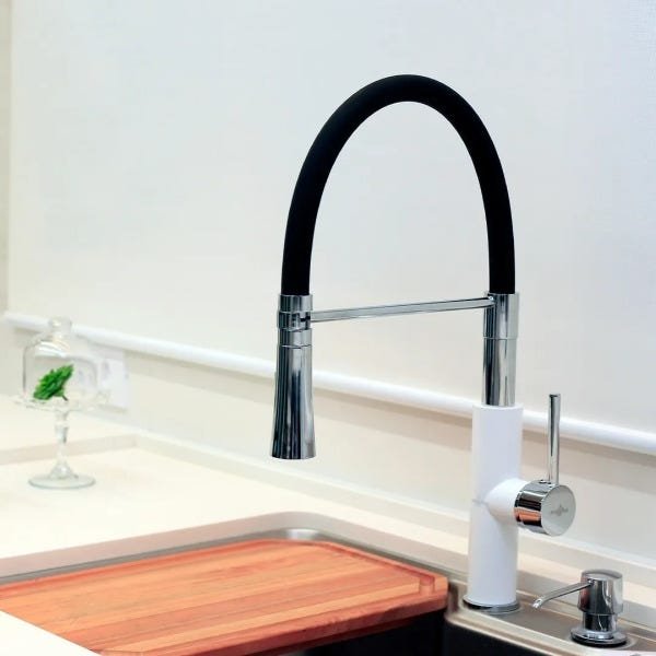 Torneira de Cozinha Gourmet Monocomando Mangueira Flexivel Spray e Ducha Aquavitae - 1