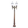Poste Colonial Republicano Jardim de Alumínio 02 Globo 3,94m - 1