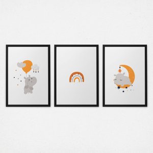 Trio Quadros para Quarto Infantil