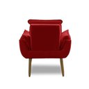 Ver imagem 5 de Poltrona para Sala Decorativa Opala Pés Madeira Suede Vermelho Império Decor