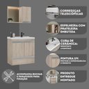 Ver imagem 2 de Conjunto Gabinete Banheiro Fox 60cm (gabinete + Cuba + Espelheira) Madeirado Inteiro